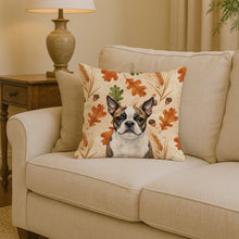 Load image into Gallery viewer, Brindle Boston Terrier Heirloom Fall Throw Pillow