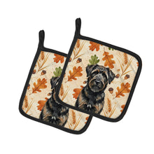 Load image into Gallery viewer, Brindle Bouvier des Flandres Heirloom Fall Pair of Pot Holders