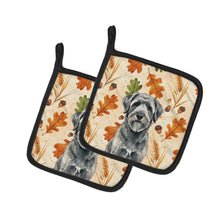 Load image into Gallery viewer, Gray Bouvier des Flandres Heirloom Fall Pair of Pot Holders
