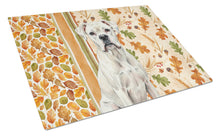Load image into Gallery viewer, White Boxer Heirloom Fall Glass Cutting Board