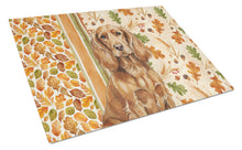 Load image into Gallery viewer, Boykin Spaniel Heirloom Fall Glass Cutting Board