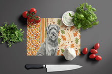 Load image into Gallery viewer, Gray Briard Heirloom Fall Glass Cutting Board