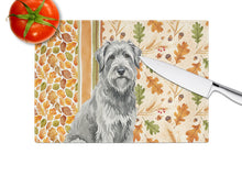 Load image into Gallery viewer, Gray Briard Heirloom Fall Glass Cutting Board