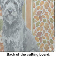 Load image into Gallery viewer, Gray Briard Heirloom Fall Glass Cutting Board