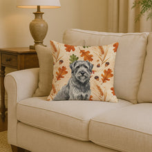 Load image into Gallery viewer, Gray Briard Heirloom Fall Throw Pillow