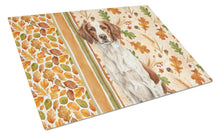 Load image into Gallery viewer, Liver and White Brittany Heirloom Fall Glass Cutting Board
