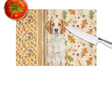 Load image into Gallery viewer, Orange and White Brittany Heirloom Fall Glass Cutting Board