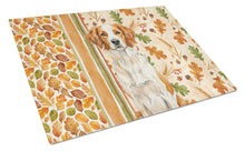 Load image into Gallery viewer, Orange and White Brittany Heirloom Fall Glass Cutting Board