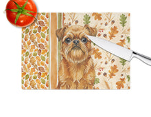 Load image into Gallery viewer, Belge Brussels Griffon Heirloom Fall Glass Cutting Board