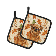 Load image into Gallery viewer, Belge Brussels Griffon Heirloom Fall Pair of Pot Holders