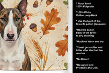 Load image into Gallery viewer, Brindle and White Bull Terrier Heirloom Fall Kitchen Towel