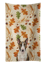 Load image into Gallery viewer, Brindle and White Bull Terrier Heirloom Fall Kitchen Towel