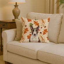 Load image into Gallery viewer, Brindle and White Bull Terrier Heirloom Fall Throw Pillow