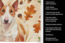Load image into Gallery viewer, Red and White Bull Terrier Heirloom Fall Kitchen Towel