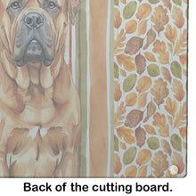 Load image into Gallery viewer, Red Bullmastiff Heirloom Fall Glass Cutting Board