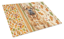 Load image into Gallery viewer, Red Bullmastiff Heirloom Fall Glass Cutting Board