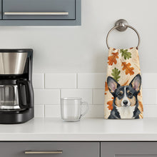 Load image into Gallery viewer, Black and White Cardigan Welsh Corgi Heirloom Fall Kitchen Towel