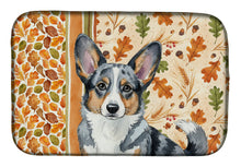 Load image into Gallery viewer, Blue Merle Cardigan Welsh Corgi Heirloom Fall Dish Drying Mat
