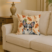 Load image into Gallery viewer, Blue Merle Cardigan Welsh Corgi Heirloom Fall Throw Pillow