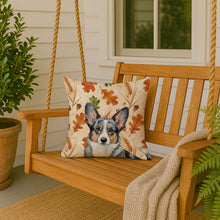 Load image into Gallery viewer, Blue Merle Cardigan Welsh Corgi Heirloom Fall Throw Pillow