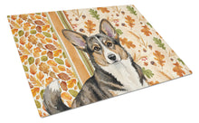 Load image into Gallery viewer, Brindle Cardigan Welsh Corgi Heirloom Fall Glass Cutting Board