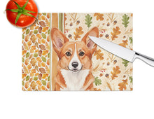 Load image into Gallery viewer, Red Cardigan Welsh Corgi Heirloom Fall Glass Cutting Board