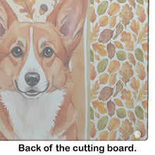 Load image into Gallery viewer, Red Cardigan Welsh Corgi Heirloom Fall Glass Cutting Board