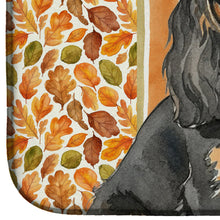 Load image into Gallery viewer, Black and Tan Cavalier Spaniel Heirloom Fall Dish Drying Mat