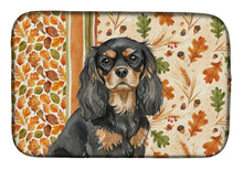 Load image into Gallery viewer, Black and Tan Cavalier Spaniel Heirloom Fall Dish Drying Mat