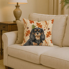 Load image into Gallery viewer, Black and Tan Cavalier Spaniel Heirloom Fall Throw Pillow
