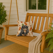 Load image into Gallery viewer, Black and Tan Cavalier Spaniel Heirloom Fall Throw Pillow