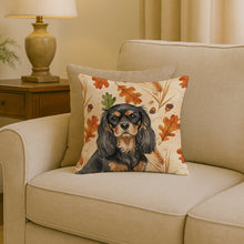 Load image into Gallery viewer, Black and Tan Cavalier Spaniel Heirloom Fall Throw Pillow