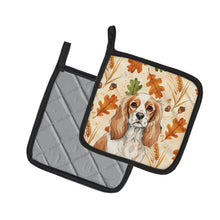 Load image into Gallery viewer, Blenheim Cavalier Spaniel Heirloom Fall Pair of Pot Holders