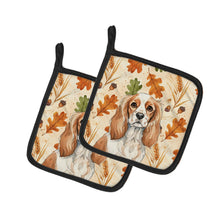 Load image into Gallery viewer, Blenheim Cavalier Spaniel Heirloom Fall Pair of Pot Holders