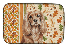 Load image into Gallery viewer, Ruby Cavalier Spaniel Heirloom Fall Dish Drying Mat