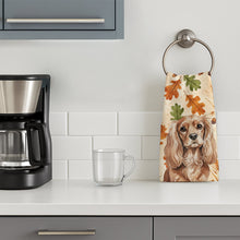 Load image into Gallery viewer, Ruby Cavalier Spaniel Heirloom Fall Kitchen Towel