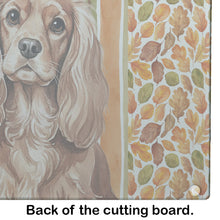 Load image into Gallery viewer, Ruby Cavalier Spaniel Heirloom Fall Glass Cutting Board