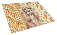 Load image into Gallery viewer, Ruby Cavalier Spaniel Heirloom Fall Glass Cutting Board