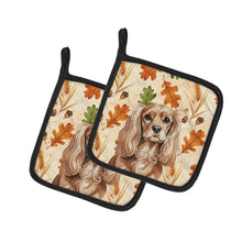 Load image into Gallery viewer, Ruby Cavalier Spaniel Heirloom Fall Pair of Pot Holders