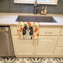 Load image into Gallery viewer, Tricolor Cavalier Spaniel Heirloom Fall Kitchen Towel