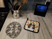 Load image into Gallery viewer, Tricolor Cavalier Spaniel Heirloom Fall Pair of Pot Holders