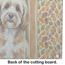 Load image into Gallery viewer, Cavapoo Heirloom Fall Glass Cutting Board