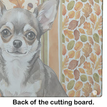 Load image into Gallery viewer, Chihuahua Heirloom Fall Glass Cutting Board