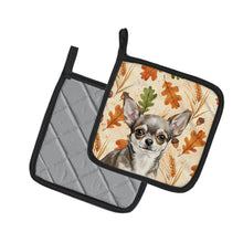Load image into Gallery viewer, Chihuahua Heirloom Fall Pair of Pot Holders