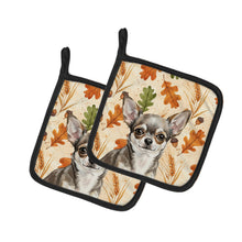 Load image into Gallery viewer, Chihuahua Heirloom Fall Pair of Pot Holders