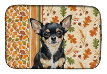 Load image into Gallery viewer, Black and Tan Chihuahua Heirloom Fall Dish Drying Mat