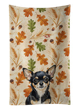 Load image into Gallery viewer, Black and Tan Chihuahua Heirloom Fall Kitchen Towel