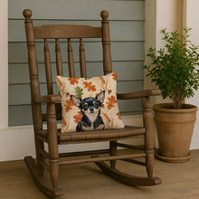 Load image into Gallery viewer, Black and Tan Chihuahua Heirloom Fall Throw Pillow