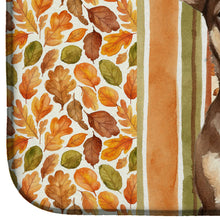 Load image into Gallery viewer, Chocolate Chihuahua Heirloom Fall Dish Drying Mat