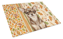 Load image into Gallery viewer, Chocolate Chihuahua Heirloom Fall Glass Cutting Board